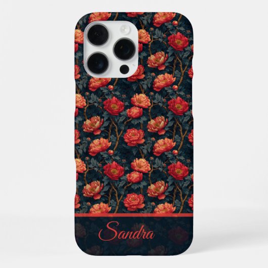 オーダーメイド芍薬柄iPhoneケース iPhoneケース (裏面)