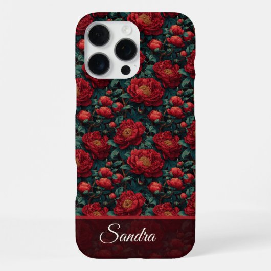 オーダーメイド芍薬柄iPhoneケース iPhoneユーザー向け iPhoneケース (裏面)