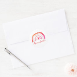 オーダーメイド虹ネームステッカー ラウンドシール