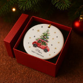 オーダーメイド赤ちゃんの最初のクリスマスフォト セラミックオーナメント