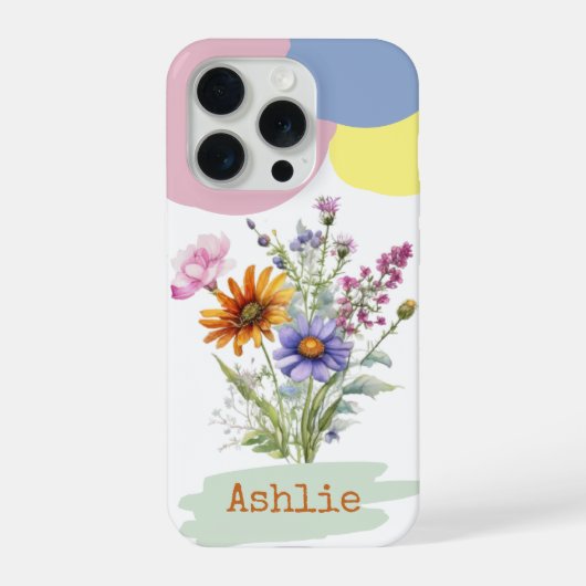 オーダーメイド野の花iPhone 15 Proケース iPhoneケース (裏面)