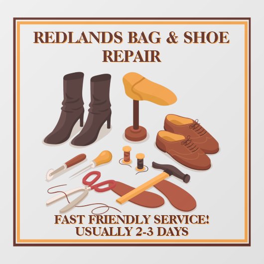 オーダーメイド靴ハンドバッグ修理専門店ビジネス ウィンドウサイン (シート)