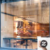 オーダーメイド靴ハンドバッグ修理店ビジネス ウィンドウサイン (カフェ窓)