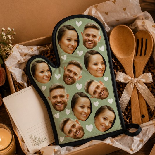 オーダーメイド顔写真ハートカプラー サージミドリ 鍋つかみ