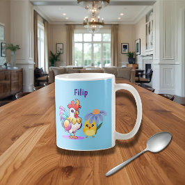 オーダーメイド魔法のニワトリマグカップ コーヒーマグカップ