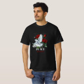 オーダーメイド鳩とバラの名入れTシャツ Tシャツ (正面フル)
