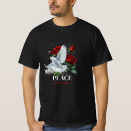 オーダーメイド鳩とバラの名入れTシャツ Tシャツ