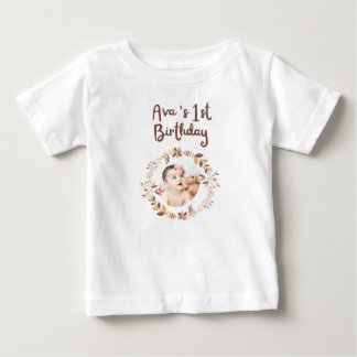 オーダーメイド1歳の誕生日シャツ|名前入り ベビーTシャツ