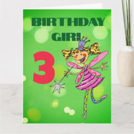 オーダーメイド3歳の誕生日お姫様妖精 カード