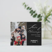 オーダーメイド1枚 写真付き 豪華スクリプト 家族名 年 シーズンポストカード (スタンド正面)