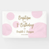 オーダーメイド1歳誕生日と洗礼 ピンクゴールドパーティー 横断幕 (横)