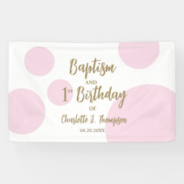 オーダーメイド1歳誕生日と洗礼 ピンクゴールドパーティー 横断幕