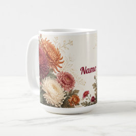 オーダーメイド11月 誕生花 菊 コーヒーマグカップ