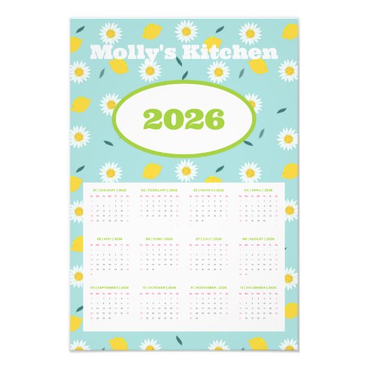 オーダーメイド2026年カレンダー フォトプリント            (正面)