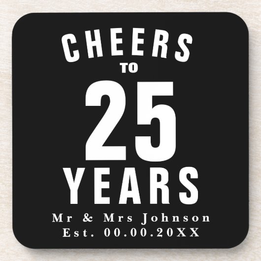 オーダーメイド25周年記念結婚式ドリンクコースター コースター (正面)