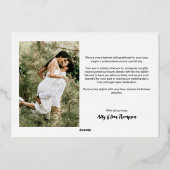 オーダーメイド2 ウェディングフォト ありがとう スクリプト ゴールド 箔招待状 (裏面)