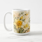 オーダーメイド3月誕生花 水仙 コーヒーマグカップ (左)