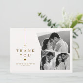 オーダーメイド3枚写真の結婚式のお礼 サンキューカード (スタンド正面)