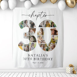 オーダーメイド30歳の誕生日フォトコラージュタペストリー タペストリー