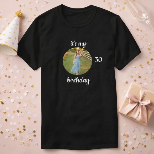 オーダーメイド30歳の誕生日写真Tシャツギフトのアイデア Tシャツ