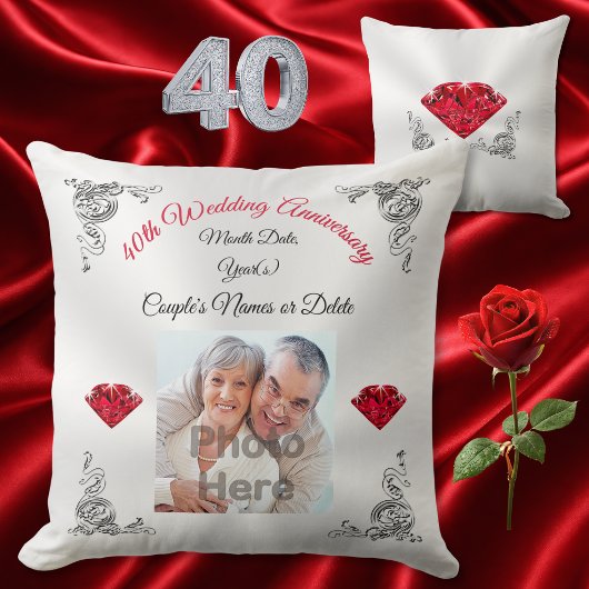 オーダーメイド40周年記念結婚記念日プレゼント クッション