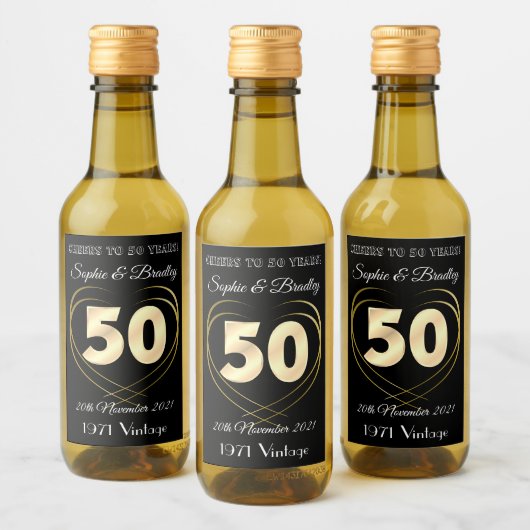 オーダーメイド50回目結婚記念日 ワインラベル (ボトル)