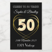 オーダーメイド50回目結婚記念日 ワインラベル (シングルラベル)