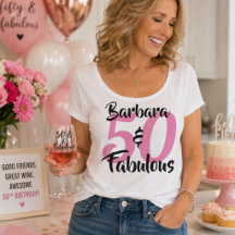 オーダーメイド50歳お誕生日お祝いホワイトTシャツ