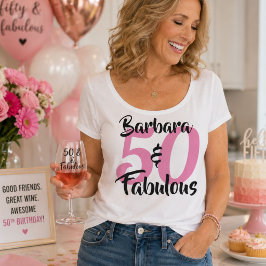 オーダーメイド50歳お誕生日お祝いホワイトTシャツ プラスサイズTシャツ
