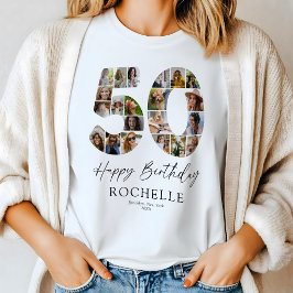 オーダーメイド50歳の誕生日フォトコラージュTシャツ Tシャツ