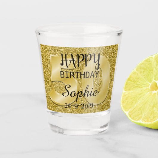 オーダーメイド50歳の誕生日 ショットグラス (正面)