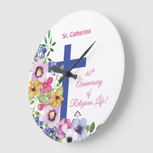オーダーメイド60周年修道院宗教生活 ラージ壁時計 (傾斜)