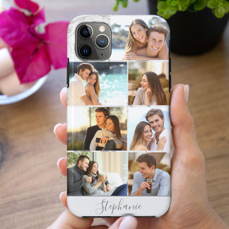 オーダーメイド7枚フォトコラージュグレー大理石 iPhone 11 PRO MAXケース