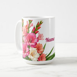 オーダーメイド8月誕生花グラジオラス コーヒーマグカップ