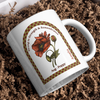 オーダーメイド8月誕生花 コーヒーマグカップ