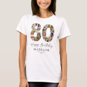 オーダーメイド80歳の誕生日フォトコラージュTシャツ Tシャツ (正面)