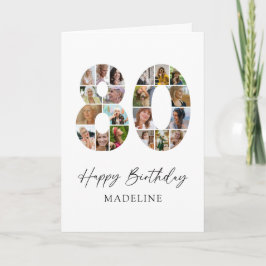 オーダーメイド80歳記念フォトコラージュ誕生日カード カード