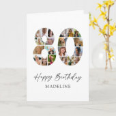 オーダーメイド80歳記念フォトコラージュ誕生日カード カード (黄色い花)
