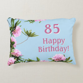 オーダーメイド85歳の誕生日シャクナゲの花 アクセントクッション