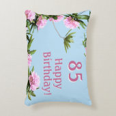 オーダーメイド85歳の誕生日シャクナゲの花 アクセントクッション (正面(垂直))