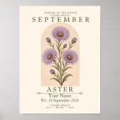 オーダーメイド9月アスターの誕生花ポスター ポスター (正面)