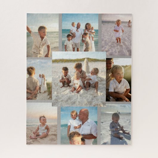 オーダーメイド9枚の家族フォトコラージュジグソーパズル ジグソーパズル (縦)