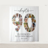 オーダーメイド90歳の誕生日記念写真バナータペストリー タペストリー (正面)