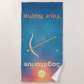 オーダーメイド いて座 占星術 サイン ビーチタオル (正面)