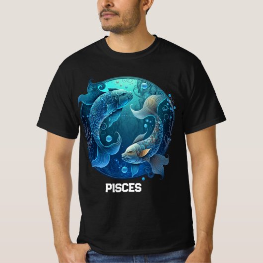 オーダーメイド うお座 占星術 誕生日ギフト Tシャツ (正面)