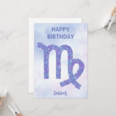 オーダーメイド おしゃれな乙女座アストロロジーグッズ　お誕生日おめでとう カード (正面/裏面インサイチュ)