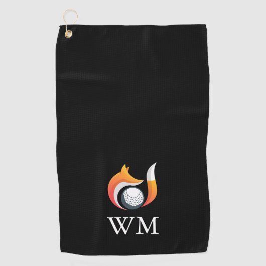 オーダーメイド おしゃれ モノグラム フォックス アンド ボール ゴルフタオル (正面)