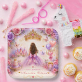 オーダーメイド お姫様の誕生日 ペーパープレート (パーティー)