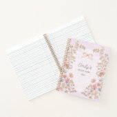 オーダーメイド お花のビンテージ風デザイン 御名前入り 日記帳 ノートブック (内部)