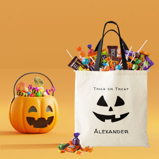 オーダーメイド かぼちゃの顔 Trick or Treat トートバッグ